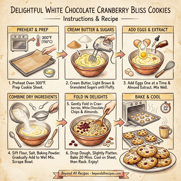 Delightful White Chocolate Cranberry Bliss Cookies instructions