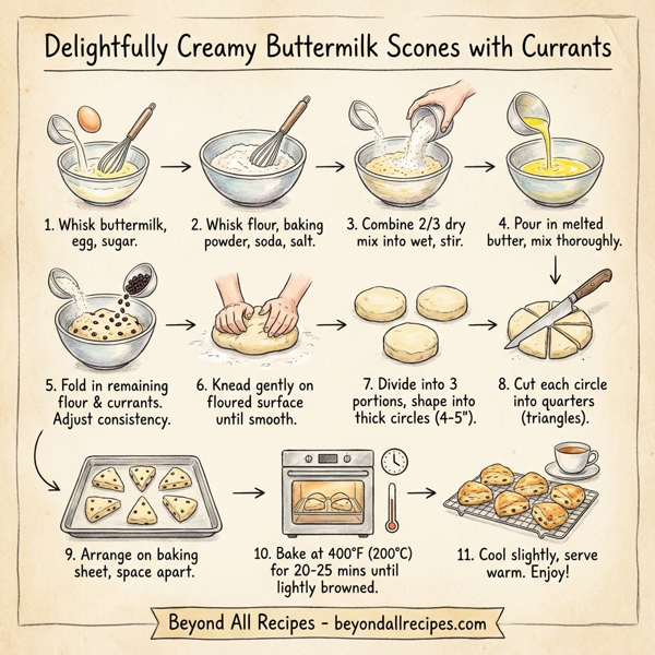 Delightfully Creamy Buttermilk Scones with Currants instructions