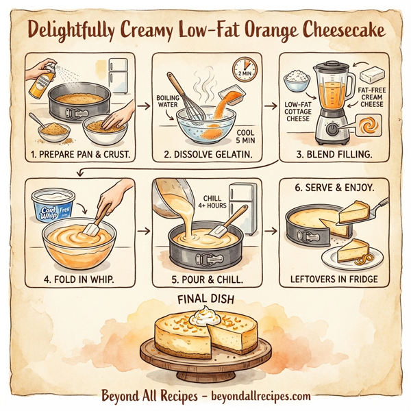 Delightfully Creamy Low-Fat Orange Cheesecake instructions