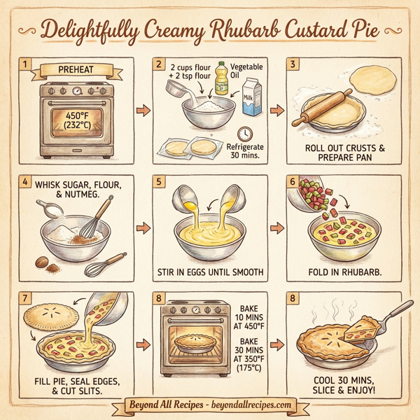 Delightfully Creamy Rhubarb Custard Pie instructions