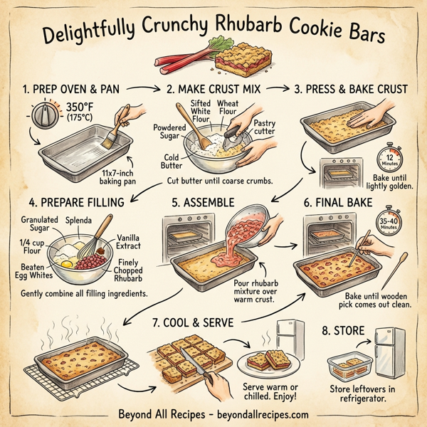 Delightfully Crunchy Rhubarb Cookie Bars instructions