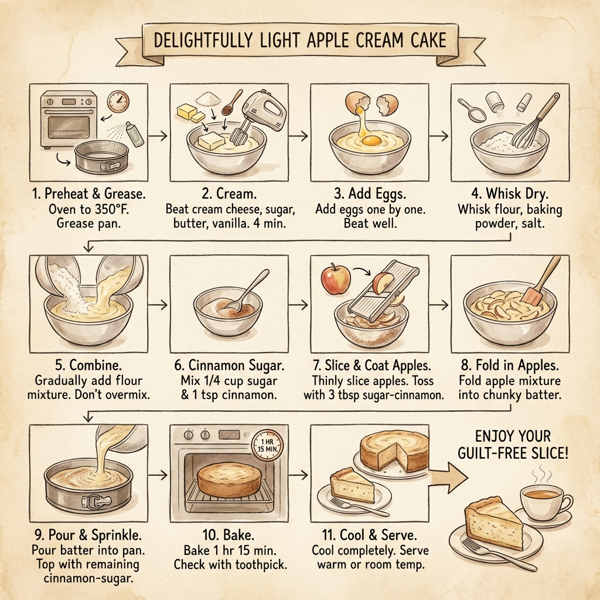 Delightfully Light Apple Cream Cake instructions