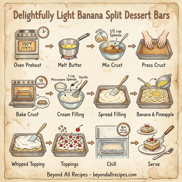 Delightfully Light Banana Split Dessert Bars instructions