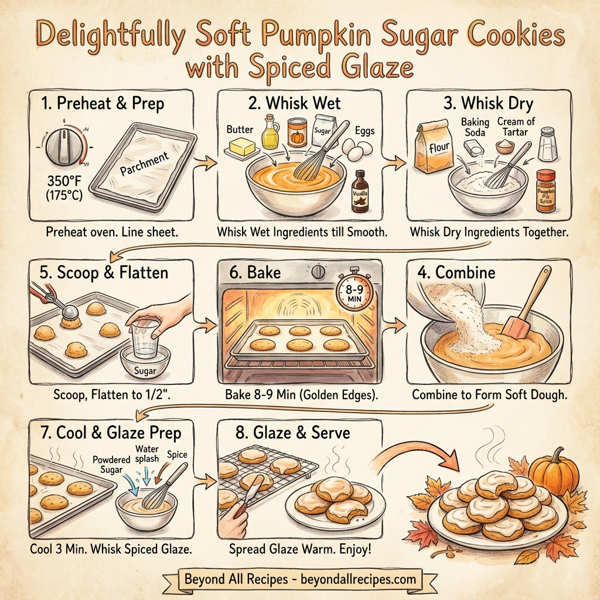 Delightfully Soft Pumpkin Sugar Cookies with Spiced Glaze instructions