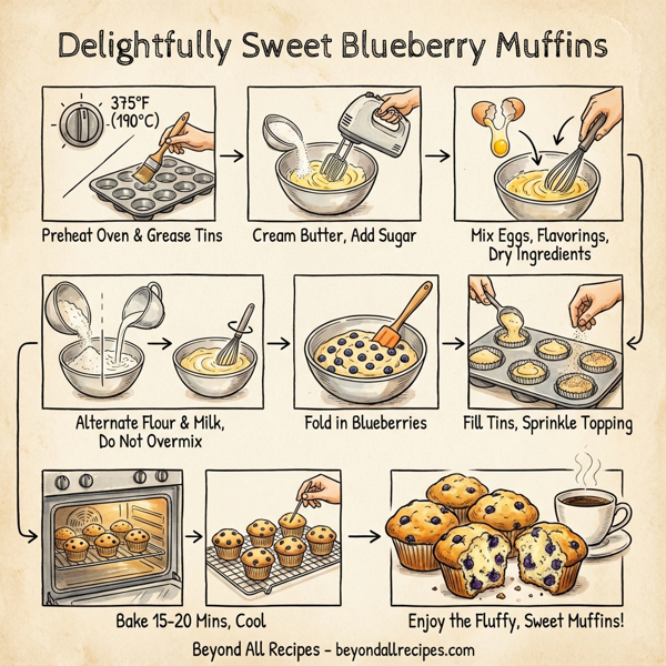 Delightfully Sweet Blueberry Muffins instructions
