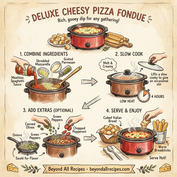 Deluxe Cheesy Pizza Fondue instructions