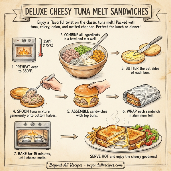 Deluxe Cheesy Tuna Melt Sandwiches instructions