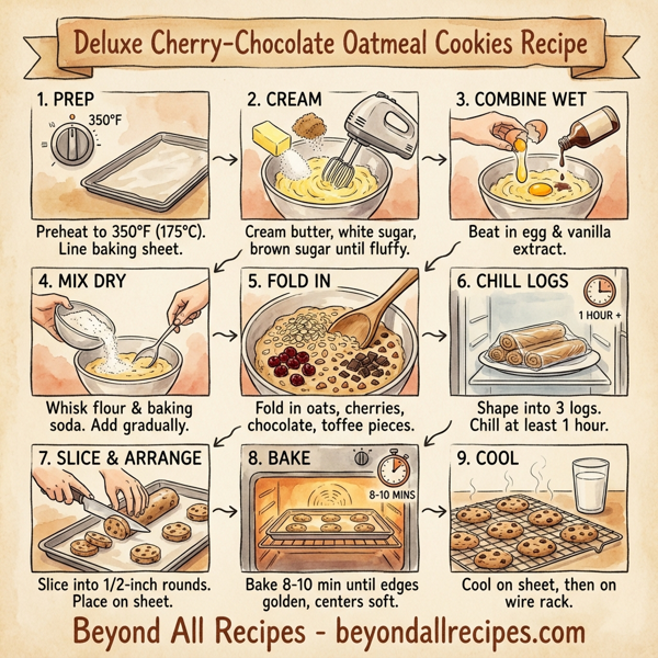 Deluxe Cherry-Chocolate Oatmeal Cookies instructions