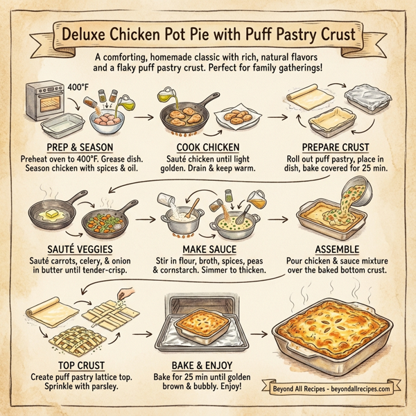 Deluxe Chicken Pot Pie with Puff Pastry Crust instructions