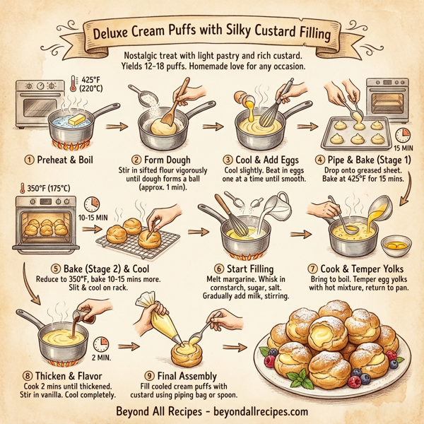 Deluxe Cream Puffs with Silky Custard Filling instructions