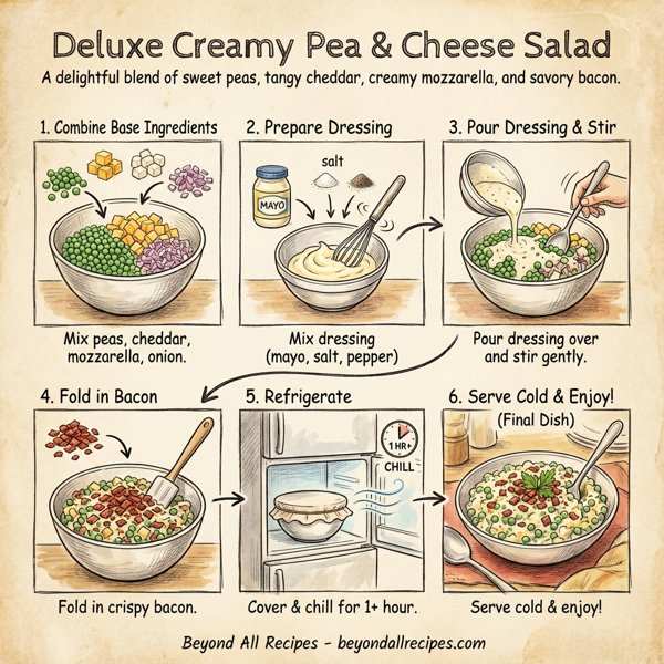 Deluxe Creamy Pea & Cheese Salad instructions