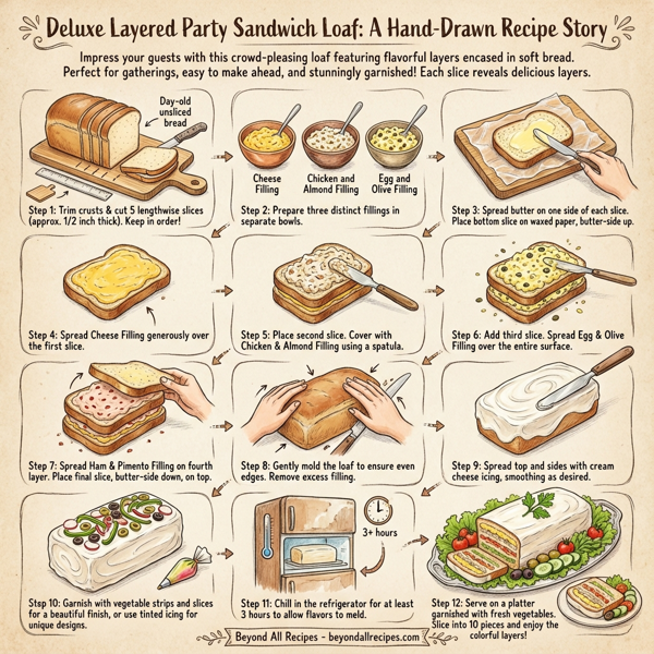 Deluxe Layered Party Sandwich Loaf instructions