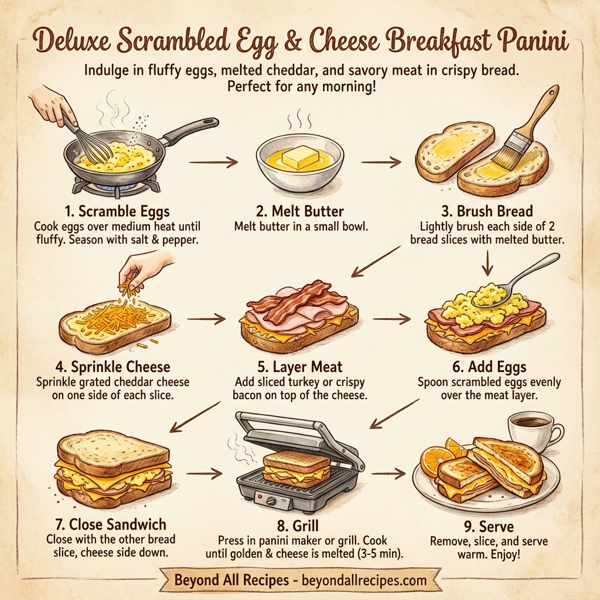 Deluxe Scrambled Egg & Cheese Breakfast Panini instructions