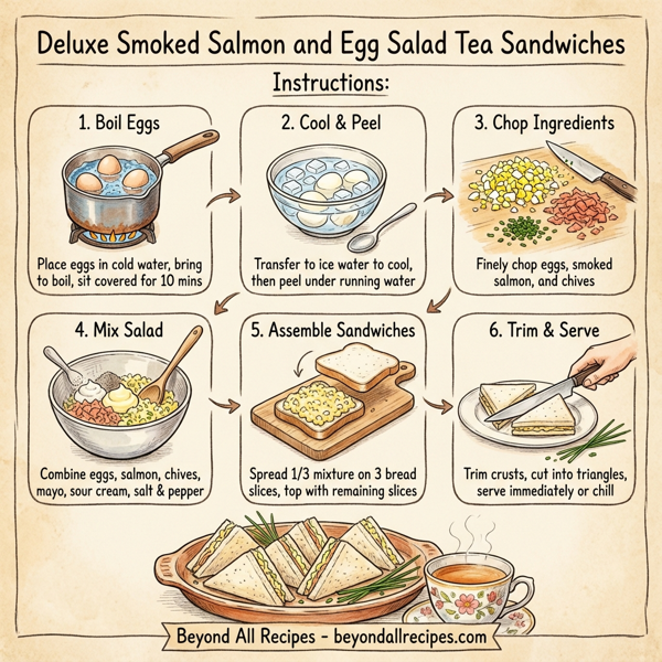 Deluxe Smoked Salmon and Egg Salad Tea Sandwiches instructions