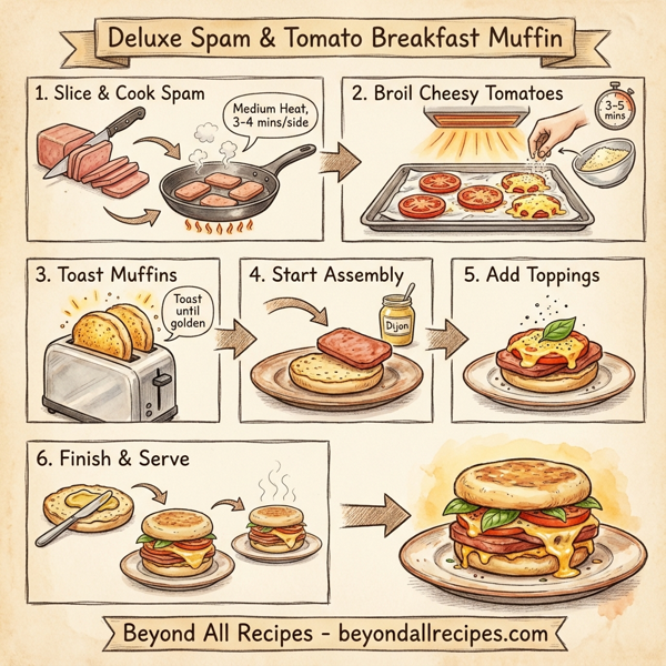Deluxe Spam & Tomato Breakfast Muffin instructions