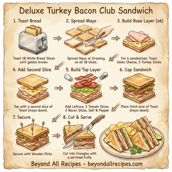 Deluxe Turkey Bacon Club Sandwich instructions