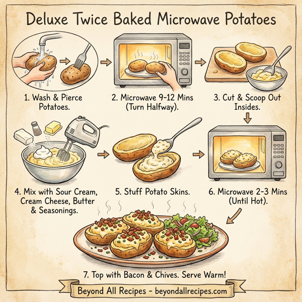 Deluxe Twice Baked Microwave Potatoes instructions