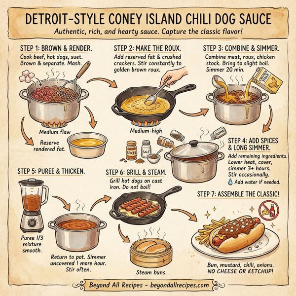 Detroit-Style Coney Island Chili Dog Sauce instructions
