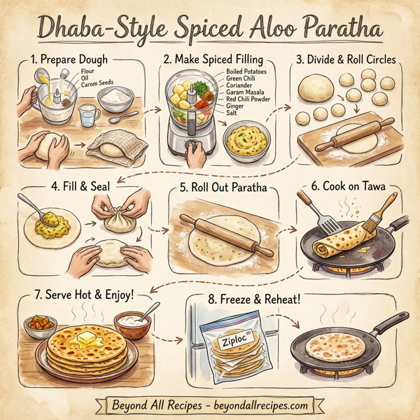 Dhaba-Style Spiced Aloo Paratha instructions