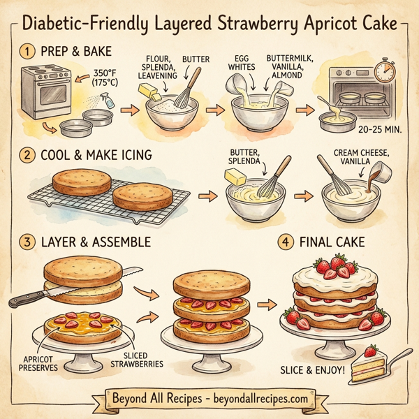 Diabetic-Friendly Layered Strawberry Apricot Cake instructions