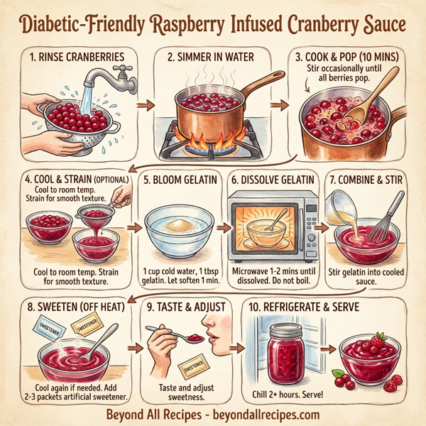 Diabetic-Friendly Raspberry Infused Cranberry Sauce instructions