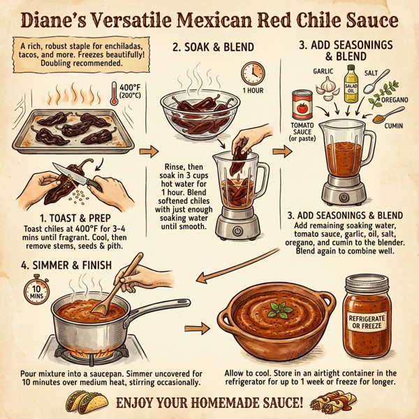 Diane's Versatile Mexican Red Chile Sauce instructions