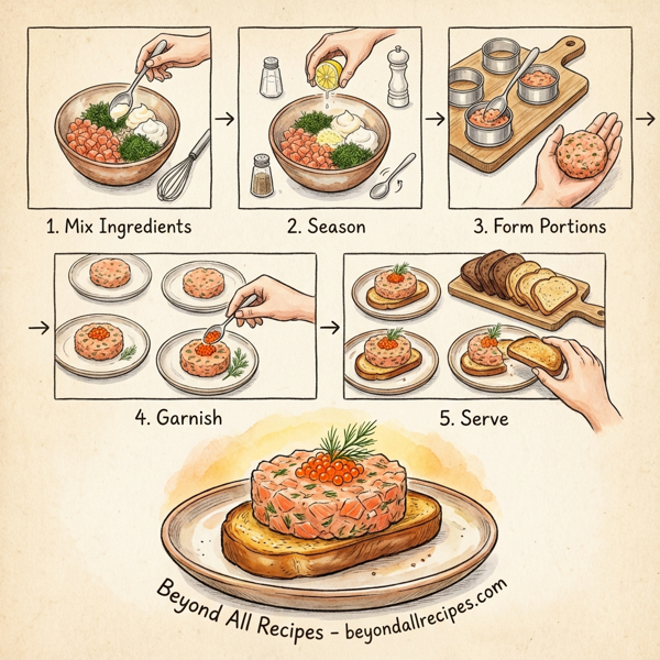 Dill-Infused Salmon Tartare on Toast instructions