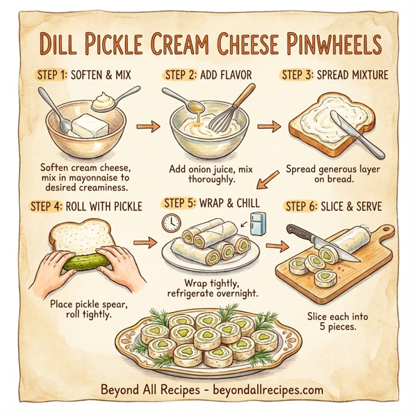 Dill Pickle Cream Cheese Pinwheels instructions