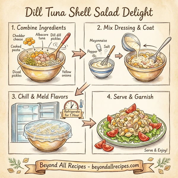Dill Tuna Shell Salad Delight instructions