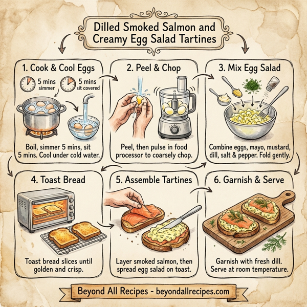 Dilled Smoked Salmon and Creamy Egg Salad Tartines instructions