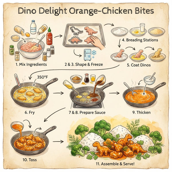 Dino Delight Orange-Chicken Bites instructions