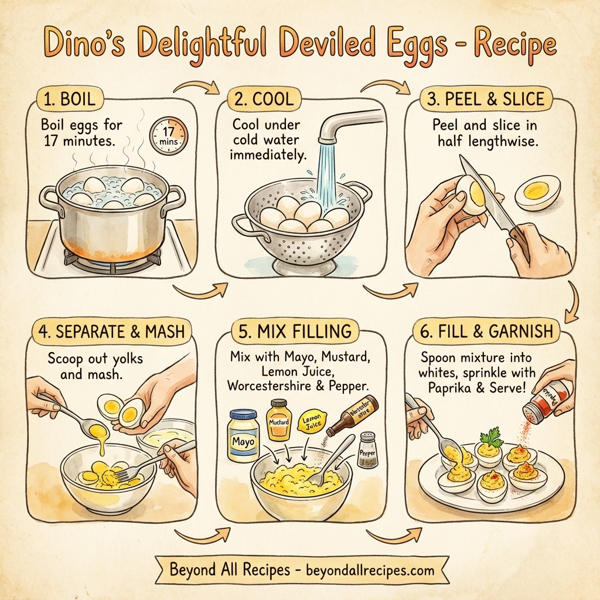 Dino's Delightful Deviled Eggs instructions