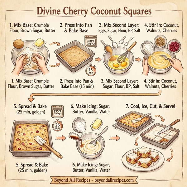 Divine Cherry Coconut Squares instructions
