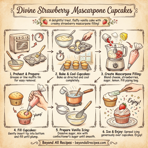 Divine Strawberry Mascarpone Cupcakes instructions