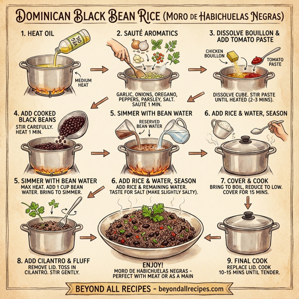 Dominican Black Bean Rice (Moro de Habichuelas Negras) instructions
