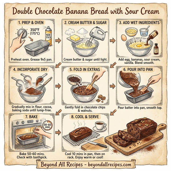 Double Chocolate Banana Bread with Sour Cream instructions