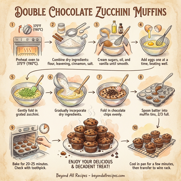 Double Chocolate Zucchini Muffins instructions