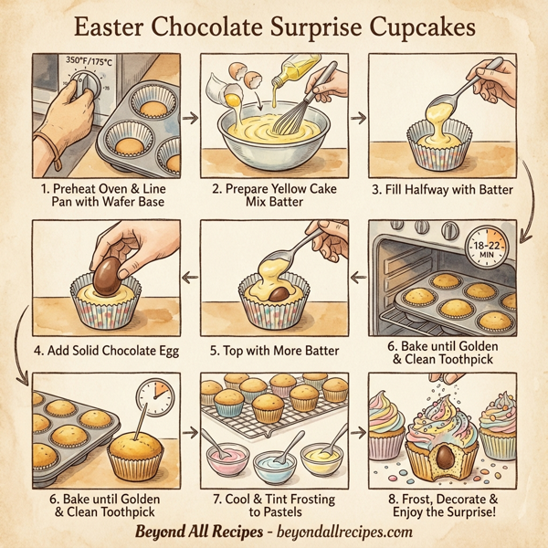 Easter Chocolate Surprise Cupcakes instructions