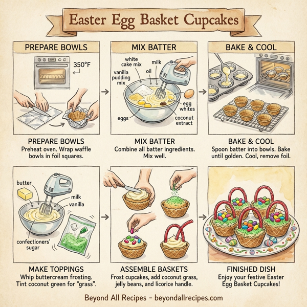 Easter Egg Basket Cupcakes instructions