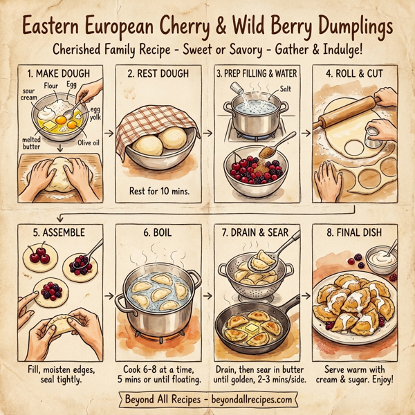 Eastern European Cherry & Wild Berry Dumplings instructions