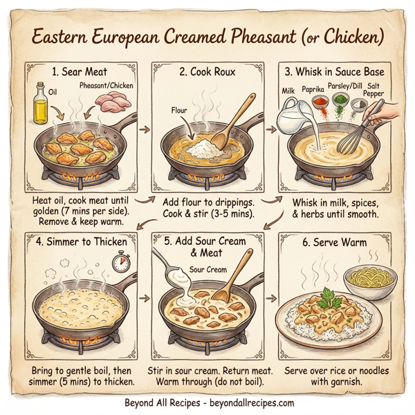 Eastern European Creamed Pheasant and Chicken instructions