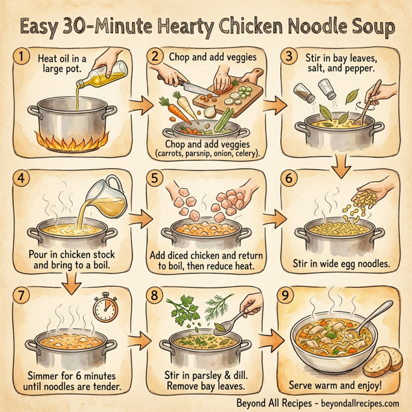 Easy 30-Minute Hearty Chicken Noodle Soup instructions
