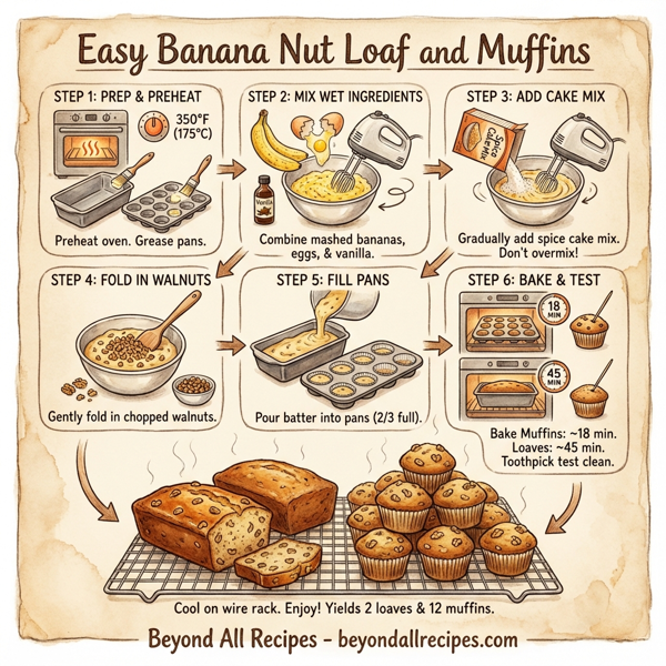 Easy Banana Nut Loaf and Muffins instructions