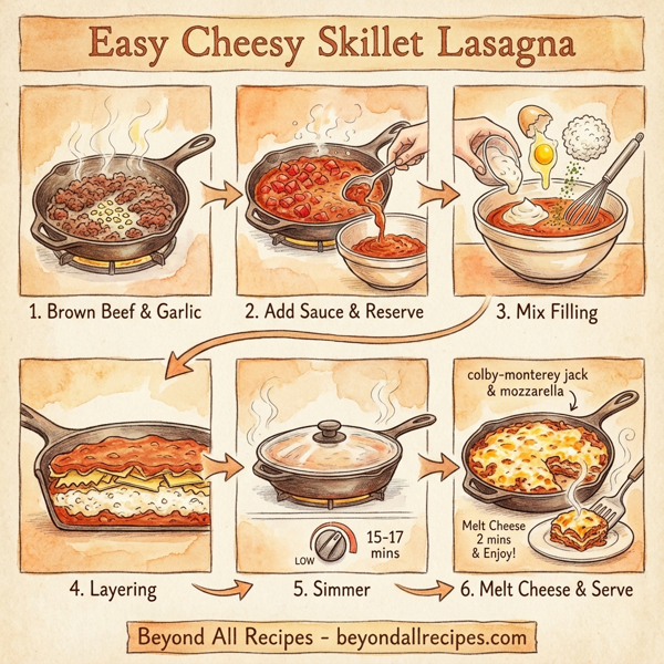 Easy Cheesy Skillet Lasagna instructions