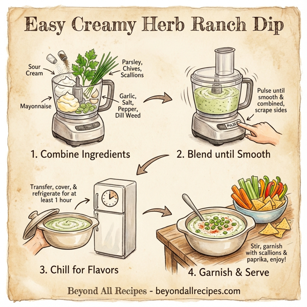 Easy Creamy Herb Ranch Dip instructions