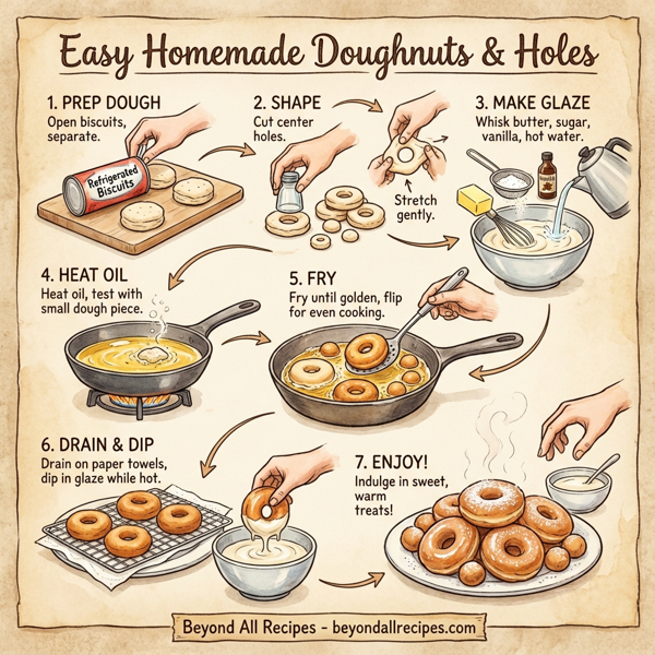 Easy Homemade Doughnuts and Doughnut Holes instructions