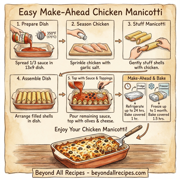 Easy Make-Ahead Chicken Manicotti instructions