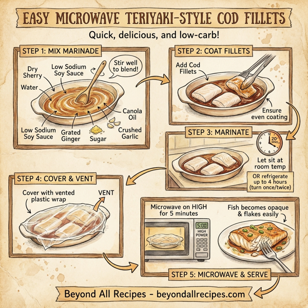 Easy Microwave Teriyaki-Style Cod Fillets instructions