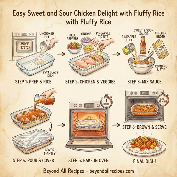 Easy Sweet and Sour Chicken Delight with Fluffy Rice instructions