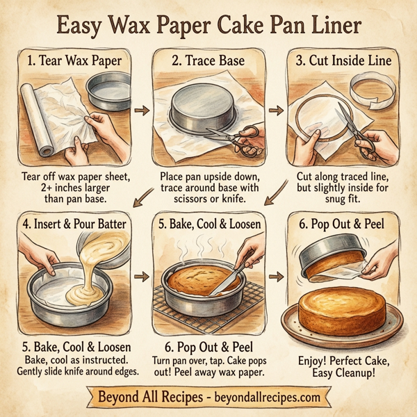 Easy Wax Paper Cake Pan Liner instructions